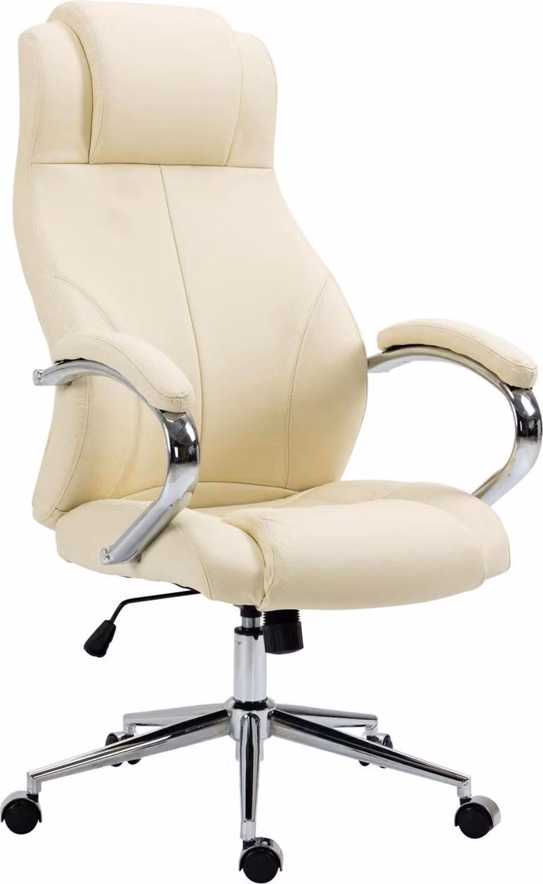 Sedia da ufficio ergonomica, sedia direzionale, sedia imbottita per coniugi - Design senza tempo | Colore: crema