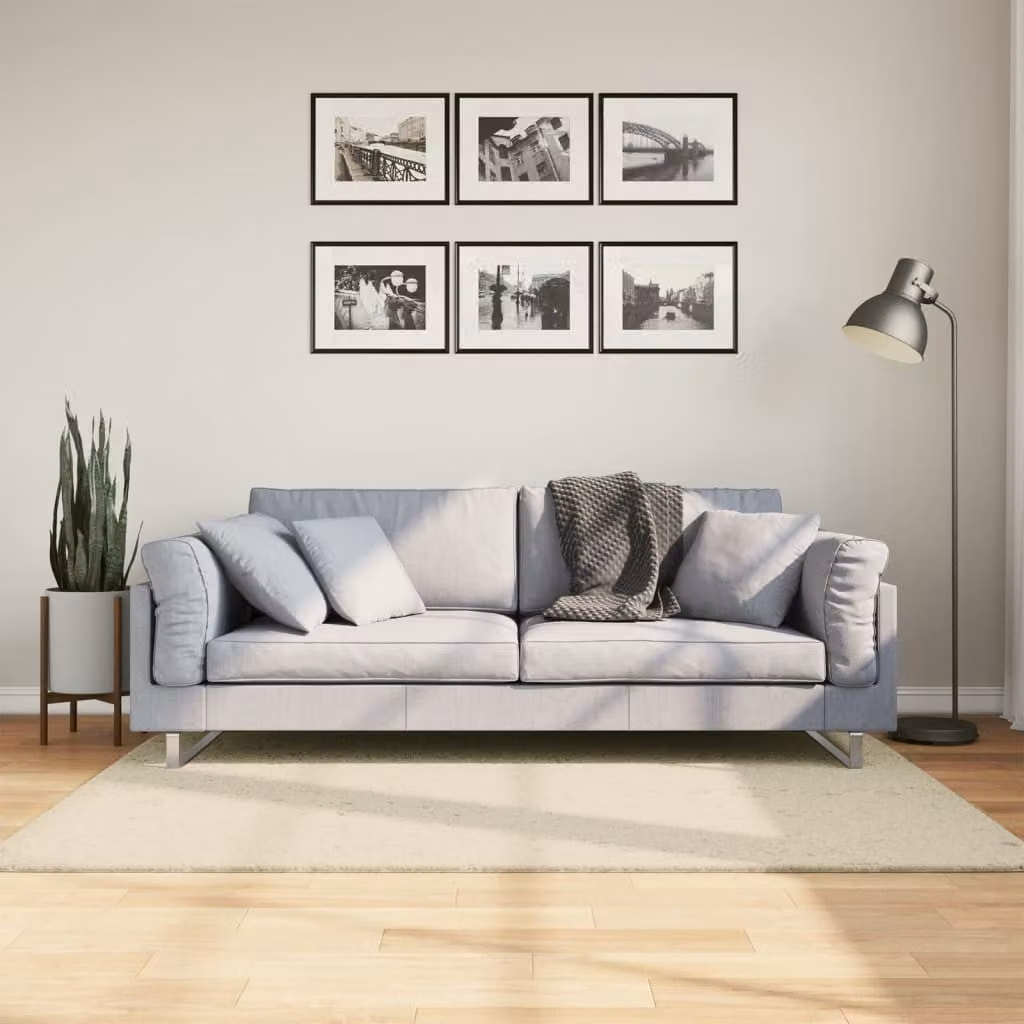 vidaXL Tappeto a Pelo Corto HUARTE Beige, Lavabile e Antiscivolo, L 120 x P 170 cm