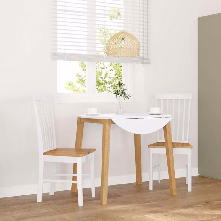 Set di 2 sedie da pranzo ergonomiche in legno massello