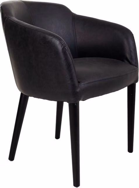 Poltrona in legno imbottita nera 62x60x82h
