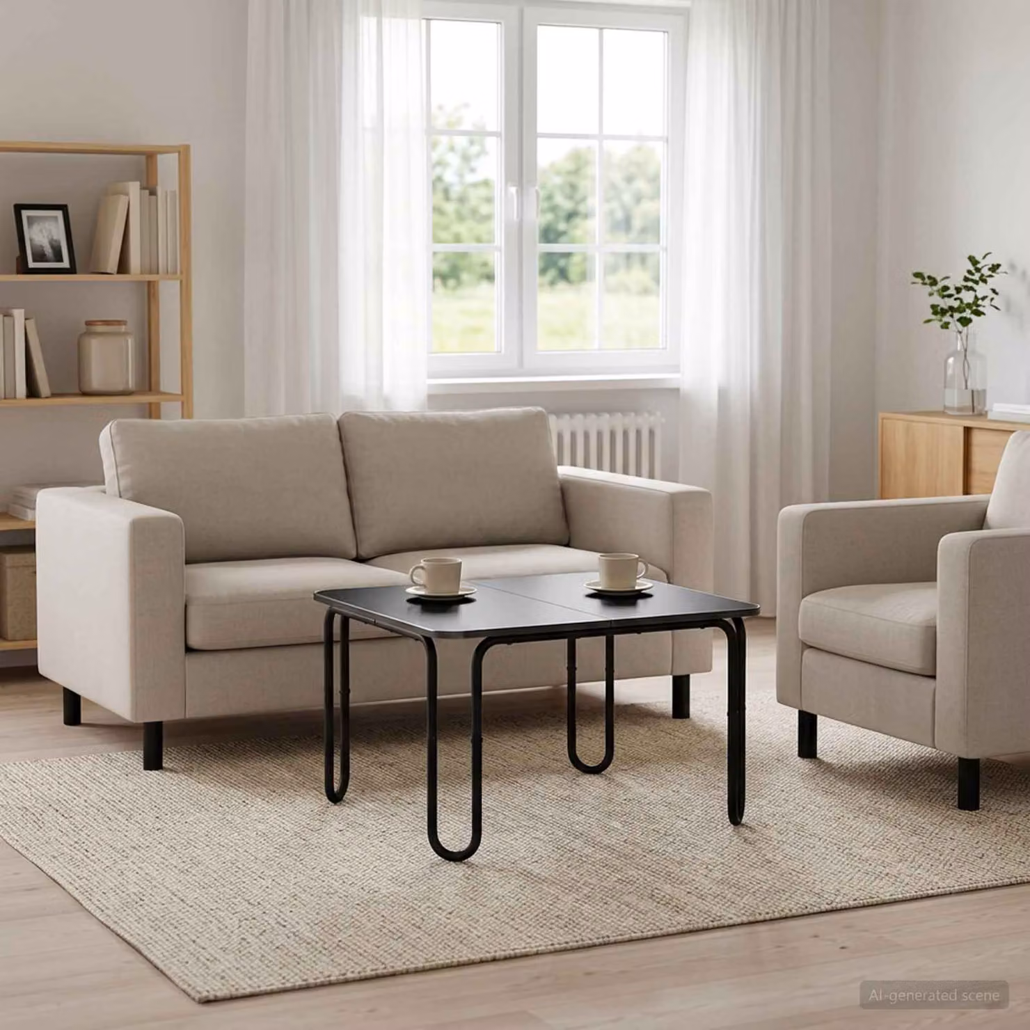 vidaXL Tavolino da salotto moderno nero in legno ingegnerizzato L/P/H: 100 x 100 x 45 cm