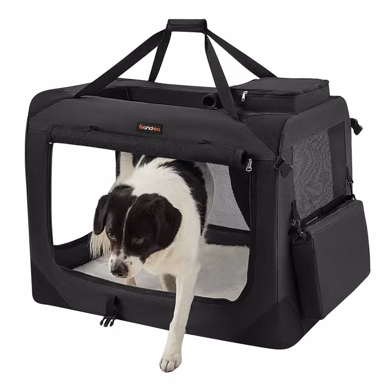 Trasportino per Cane in Tessuto, Nero / 81 x 58 x 58 cm