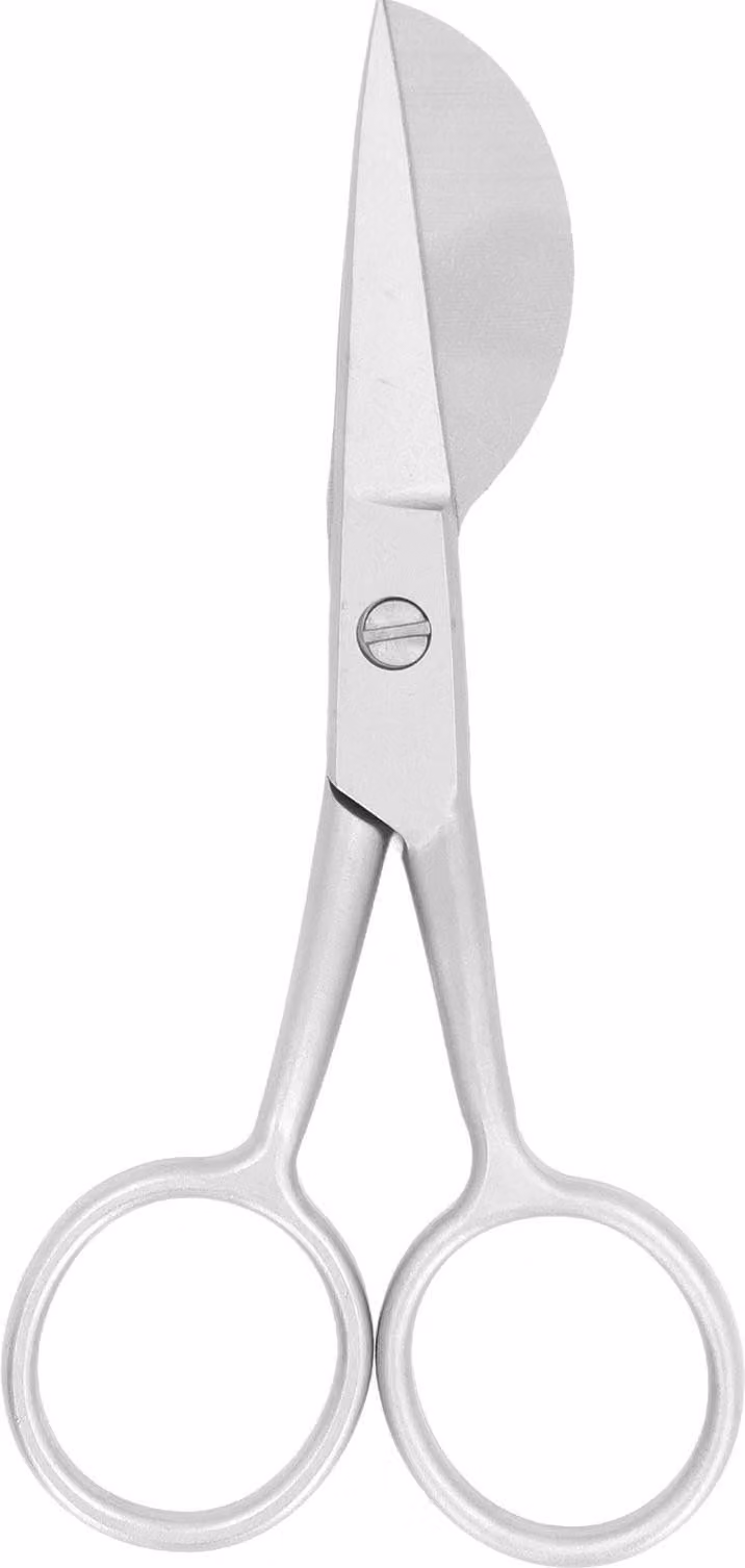 Forbice per tappeti, colore argento, in acciaio inossidabile, con lama a forma di becco d'anatra, 12 cm, ideale per tappeti e lavori manuali: precisa e resistente