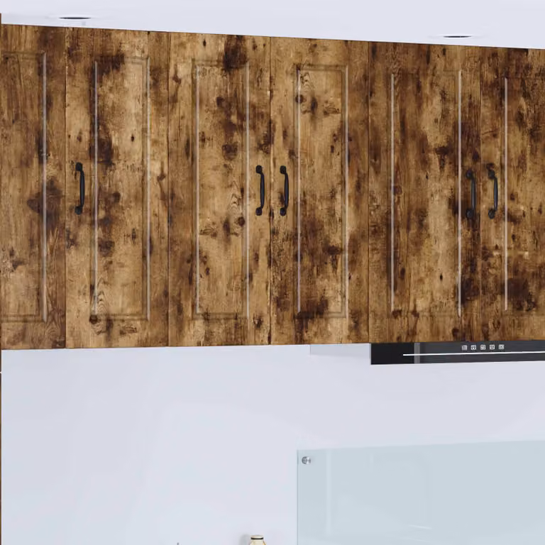 vidaXL Armadietto a muro PORTO in rovere fumé marrone con ante a battente e ripiani interni L: 60 cm, P: 31 cm, H: 80 cm