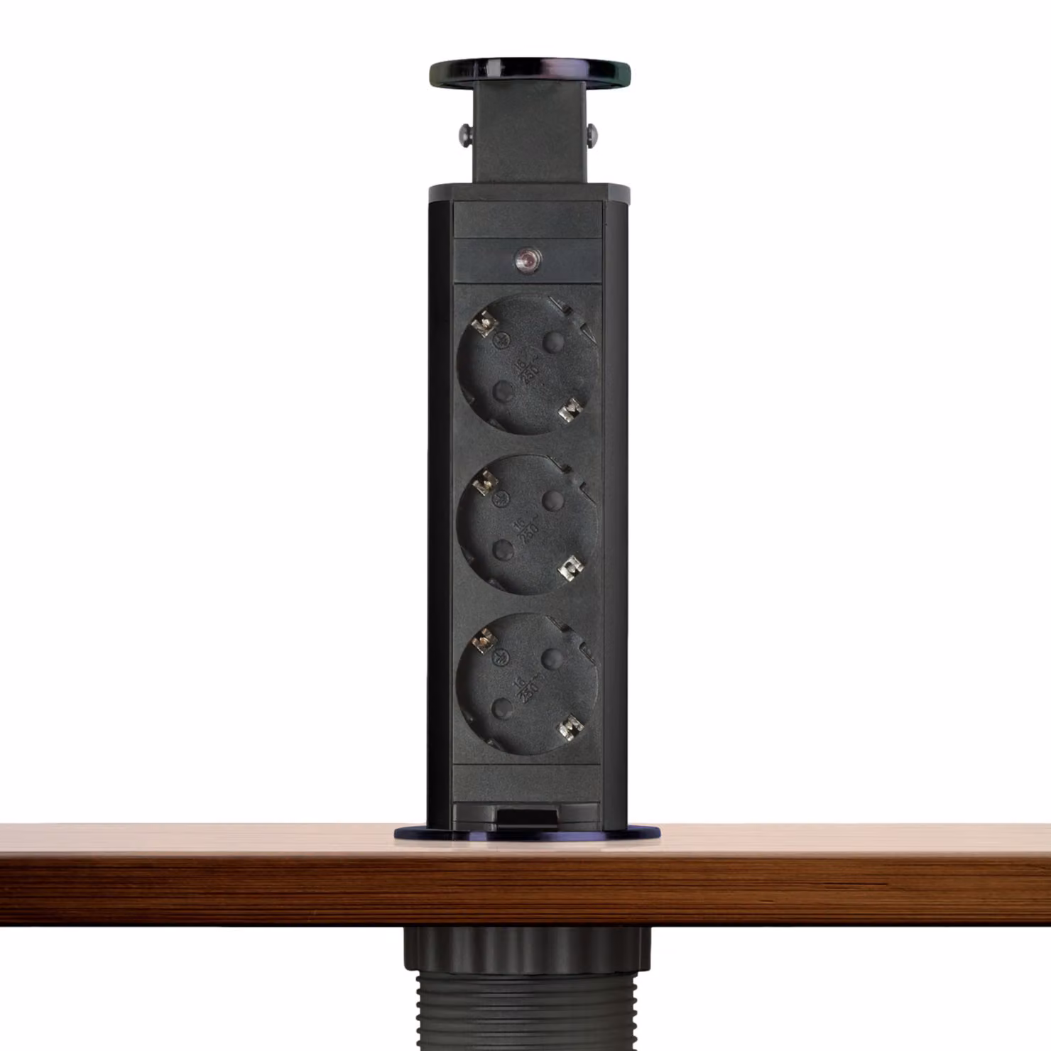 DELIGHT - Ciabatta pop-up per installazione con 3 prese - Nero