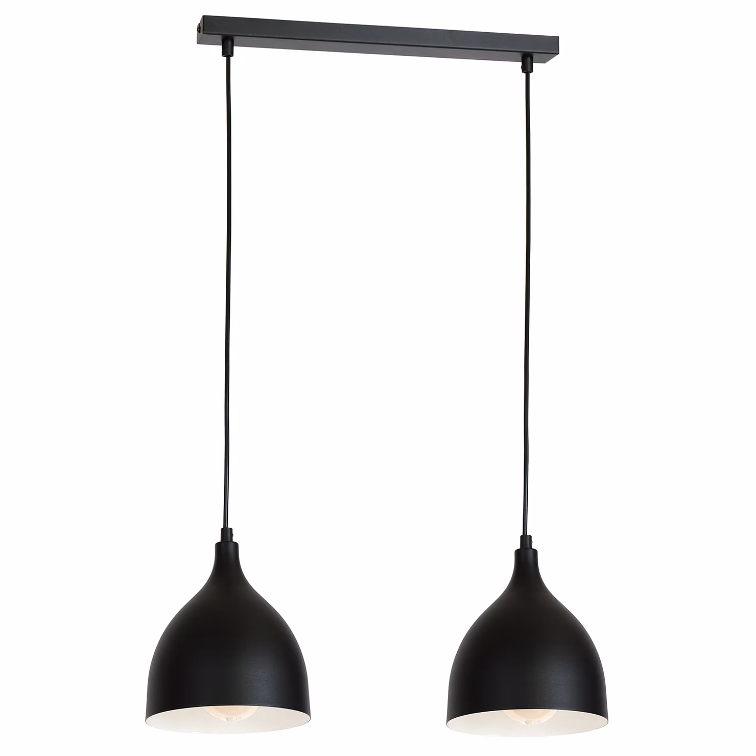 Lampada a sospensione nera a 2 paralumi 52cm Noak classic 2xE27 15W Luminex