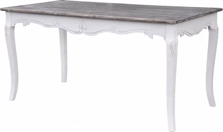 FURNLUX Tavolo da pranzo Rimini White Brown And White 160cm / Colore principale: Bianco / Dimensioni: 160 x 78 x 80 cm