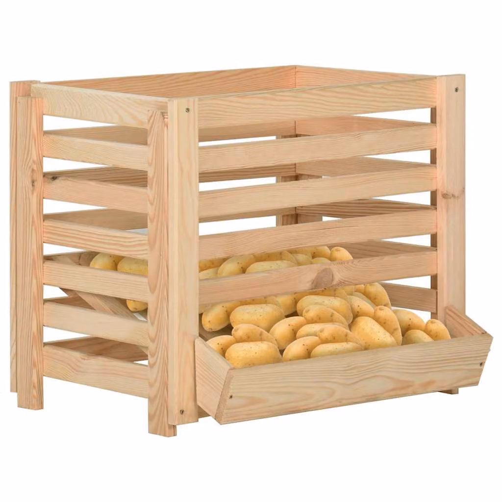 vidaXL Cassetta Porta Patate  60x40x50 cm in Legno Massello di Pino