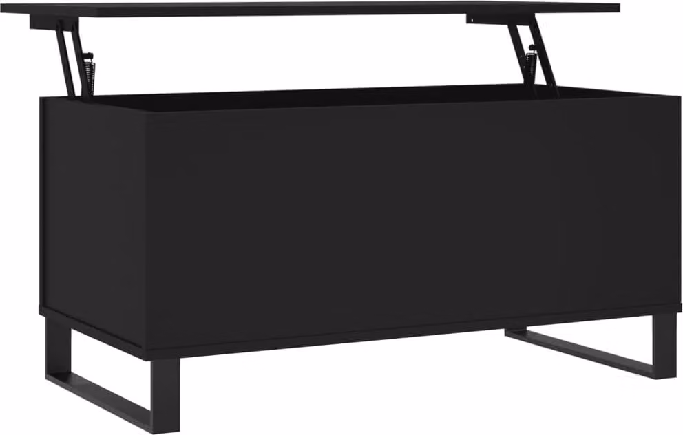 Tavolino da Salotto Nero 90x44,5x45 cm in Legno Multistrato