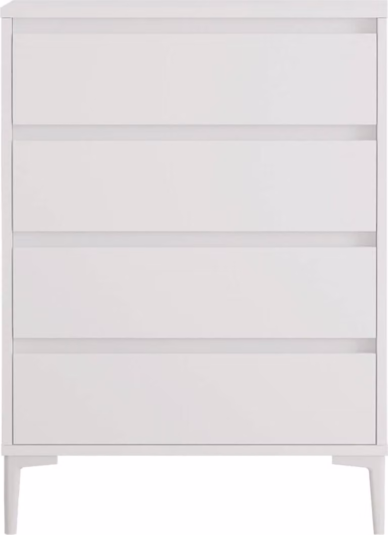 Cassettiera a 4 cassetti Rebecca Mobili Kemiri 98,5x72x45 Truciolare PVC Bianco Moderno