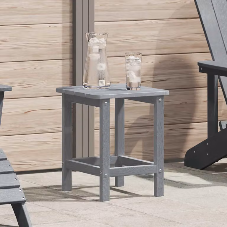 Tavolo laterale vidaXL in polietilene grigio opaco L/P/H: 38 x 38 x 46 cm