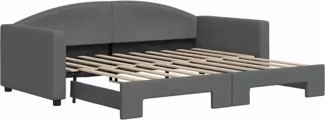 Divano letto | Sof¨¤ letto | Letto singolo Estraibile Grigio Scuro 90x190cm Tessuto