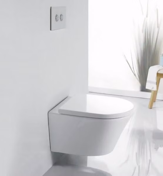 WC senza brida 1088R, completo di coperchio con sistema di chiusura ammortizzata - Bianco lucido, sedile con sistema di chiusura ammortizzata: dotato di luce notturna a LED standard