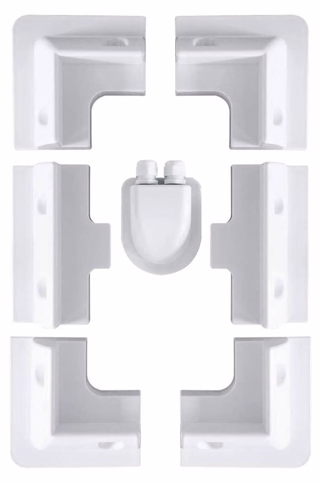 Supporti per l'installazione di pannelli solari, set da 7 pezzi, colore bianco, resistenti ai raggi UV, per tetti