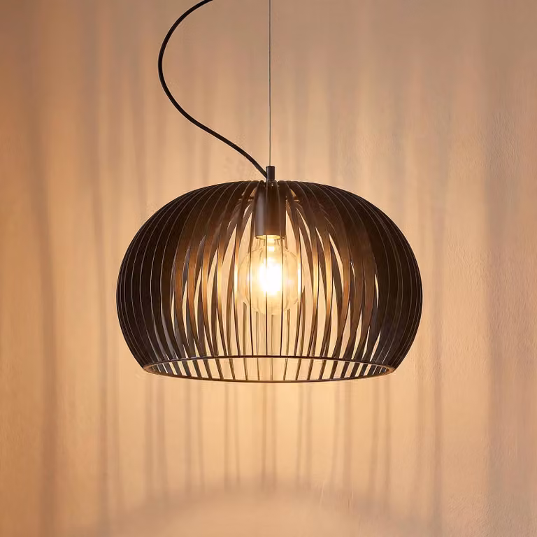 Lampada a sospensione Jusra Lindby, dimmerabile, Nero, Cucina, Metallo, Moderno, Lampada a sospensione