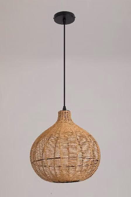 Lampada a sospensione Boho in rattan realizzata a mano