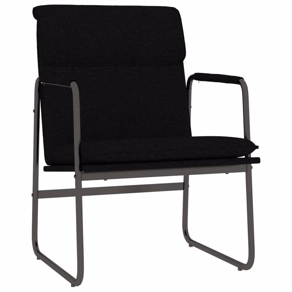 Sedia Lounge Nera 55x64x80 cm in Tessuto