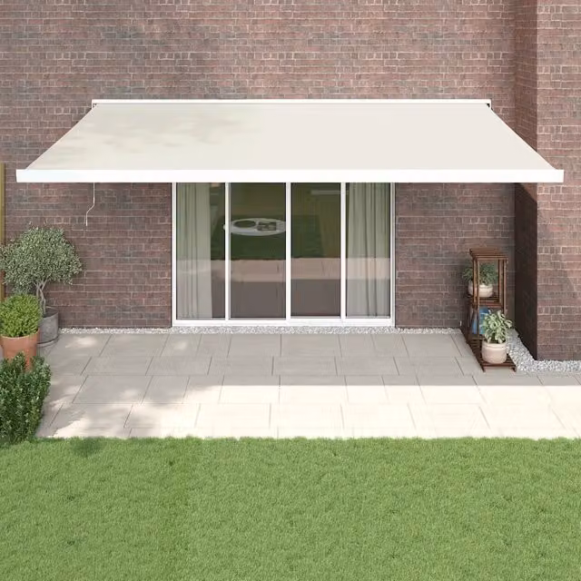 Tenda da Sole Retrattile Crema 5x3 m in Tessuto e Alluminio 3154580