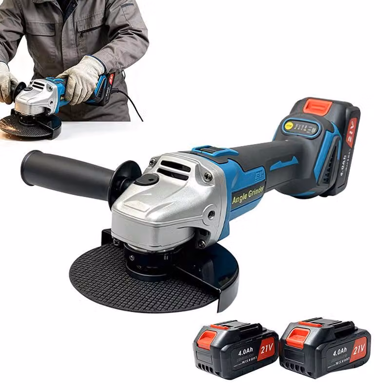Smerigliatrice angolare a batteria ZELURXX, 21V, 1000W, diametro disco 125mm, 7000 giri/min, con 2 batterie da 3,0Ah, adatta per metallo, legno e pietra