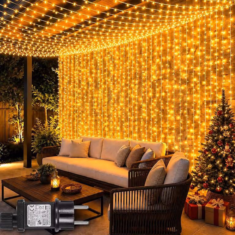 3x3M Tenda Luci Decorazione Indoor Natale LED Fata Luci Tenda 8 Modalità Finestra Con 31V Spina Per Camera Partito Matrimonio Decorazione Natale Bianco Caldo