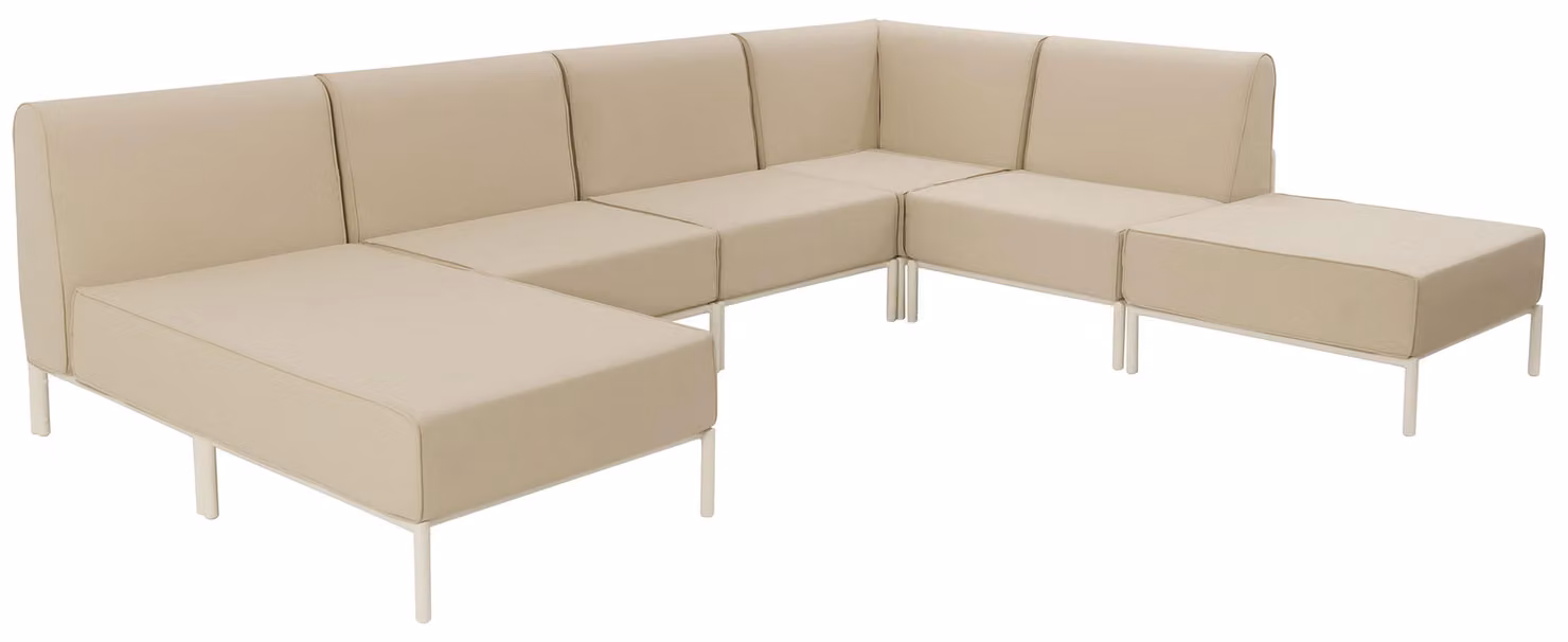 Set modulare di mobili da giardino bassi 6 posti beige - Oviala Patio
