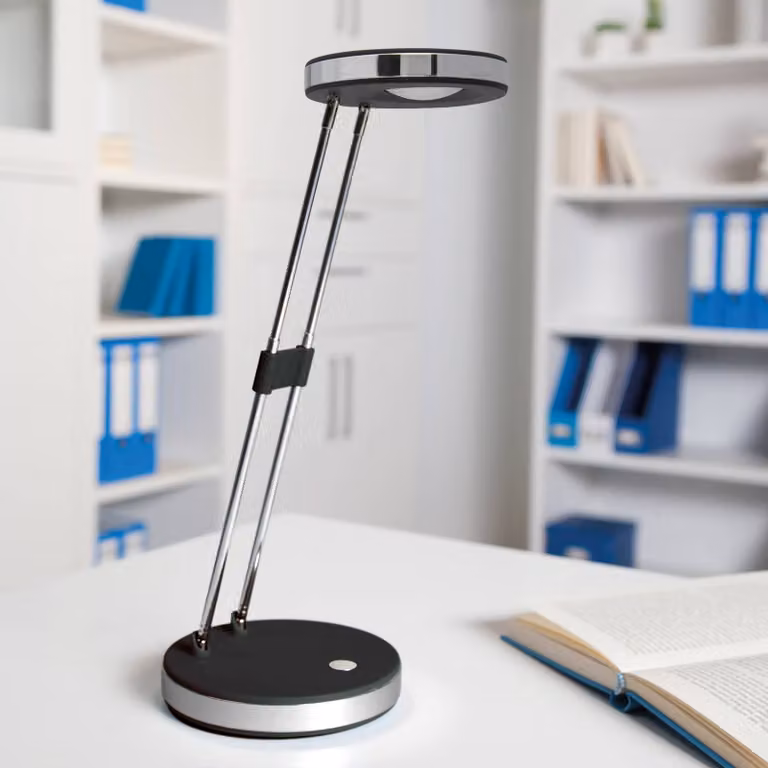 Maul Lampada da scrivania MAULpuck, Nero, Studio / Ufficio, Plastica, Moderno, Lampada da tavolo LED