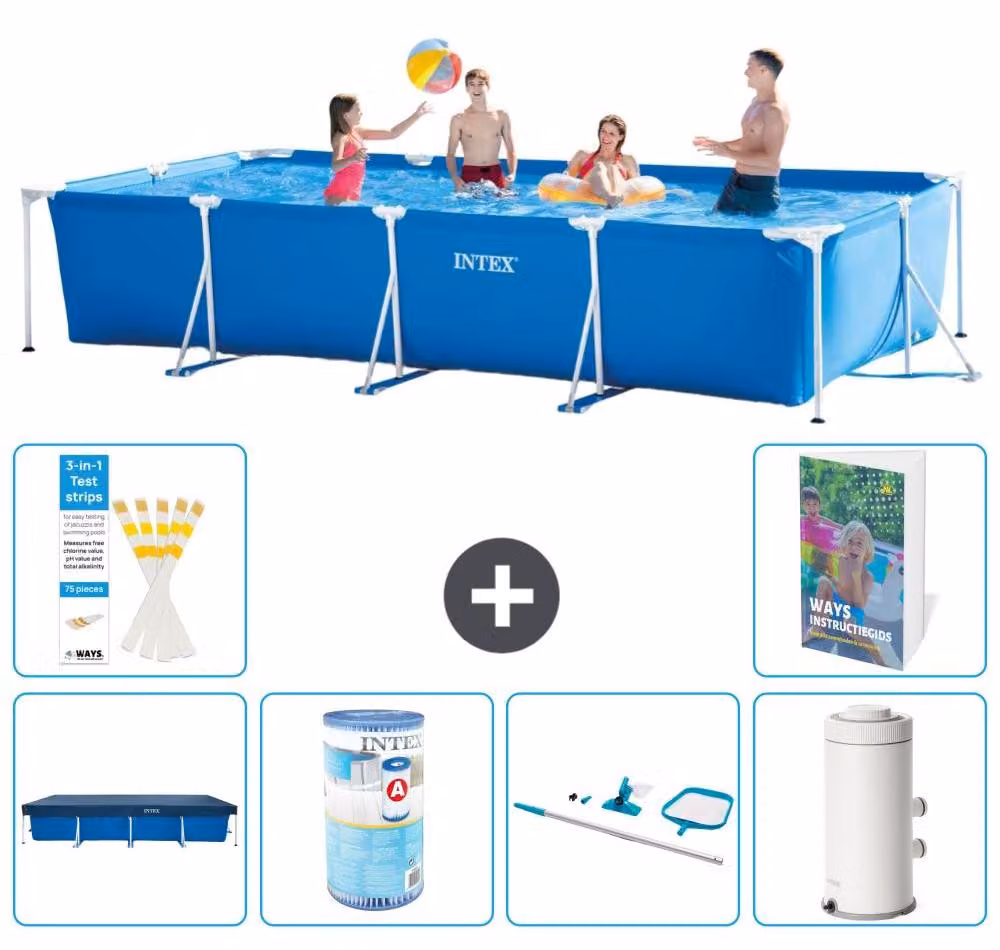 Piscina fuori terra rettangolare - 450x220x84 cm - composta da 5 elementi, modello S130