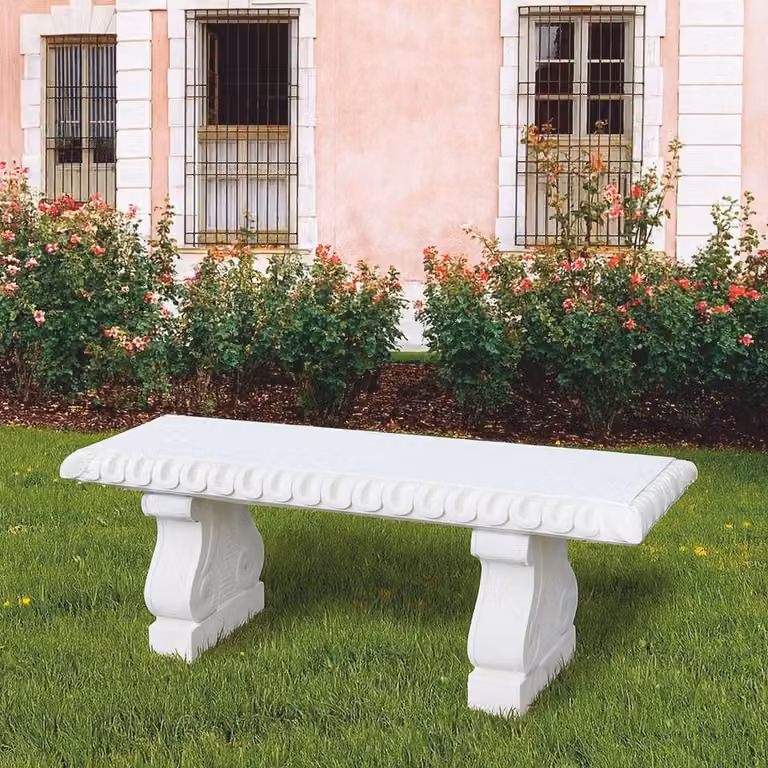 Casa Padrino Panca da giardino barocca bianca 140 cm - Mobili da giardino barocchi - Italy