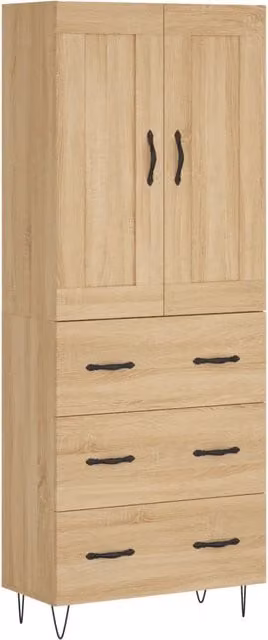 Credenza | Madia | Buffet da pranzo | Armadio da pranzo Rovere Sonoma 69,5x34x180 cm in Legno Multistrato