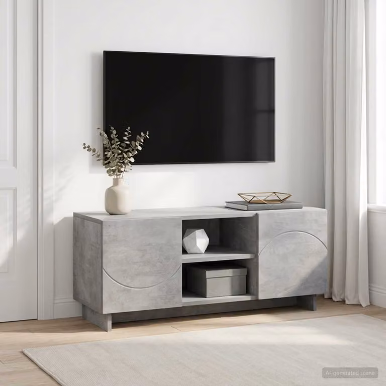 vidaXL Supporto TV moderno in MDF Grigio Cemento L: 90 cm, P: 34.5 cm, H: 40 cm