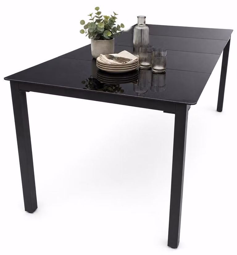 Tavolo da giardino in vetro e alluminio | Tavolo da pranzo | ca. H. 73 W. 189 x D. 90 cm | Antracite | Tavolino da giardino Mobili da giardino