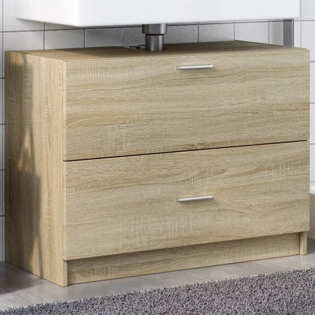 Sottolavabo Mobile da Bagno vidaXL in Rovere Sonoma, L: 78 cm, P: 37 cm, H: 59 cm