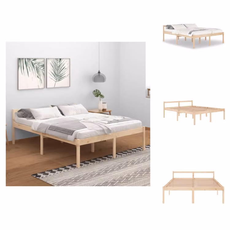 vidaXL Letto senior 160x200 cm in pino massiccio - Letti e strutture letto