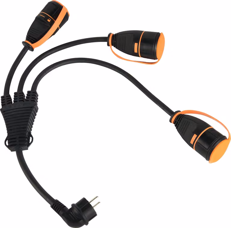 Divisore Electraline 01753 con 3 prese, dotato di sistema Electralock