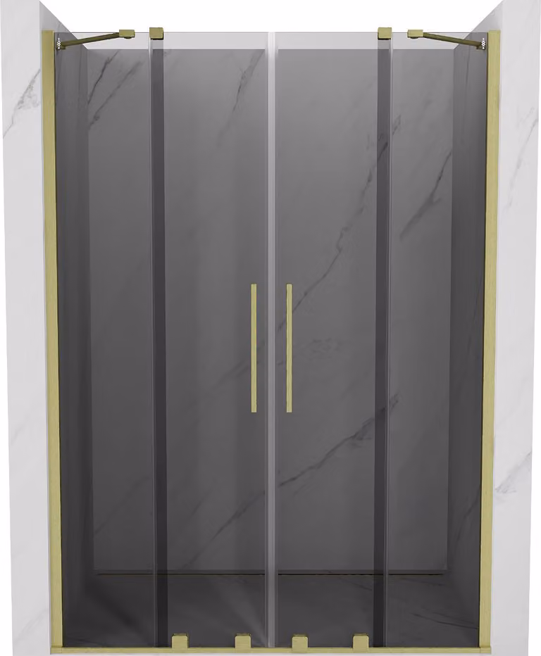 Mexen Velar Duo porta doccia scorrevole 150 cm, grafite, oro spazzolato - 871-150-000-42-55