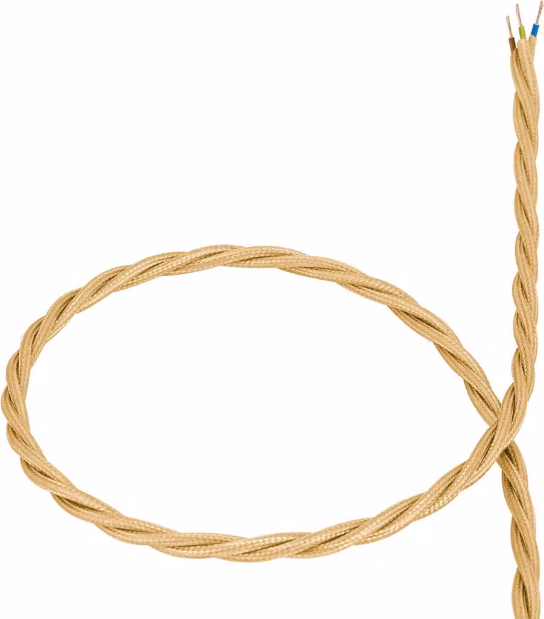 Cavo tessile intrecciato oro 8 m