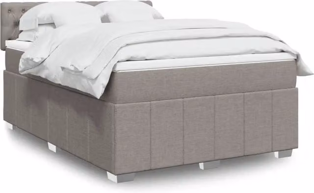 Giroletto a Molle con Materasso Tortora 140x190 cm in Tessuto 3287074