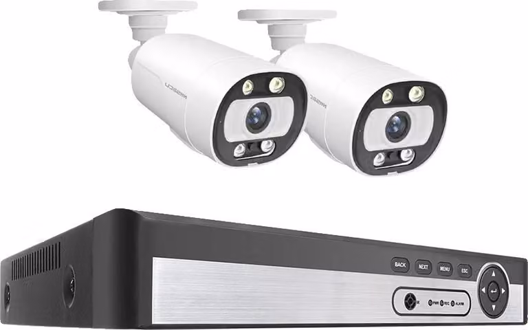 Sistema di telecamere di sicurezza, 8 canali, rilevamento umano AI, 8CH NVR 2PCS CAM 5MP, 1T HDD integrato