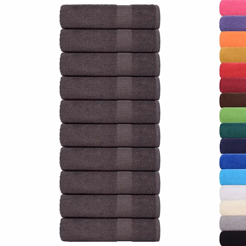 Set di 10 asciugamani da bagno FROGN in cotone spugna color antracite, L: 150 cm, grammatura 360 g/m2 – 2