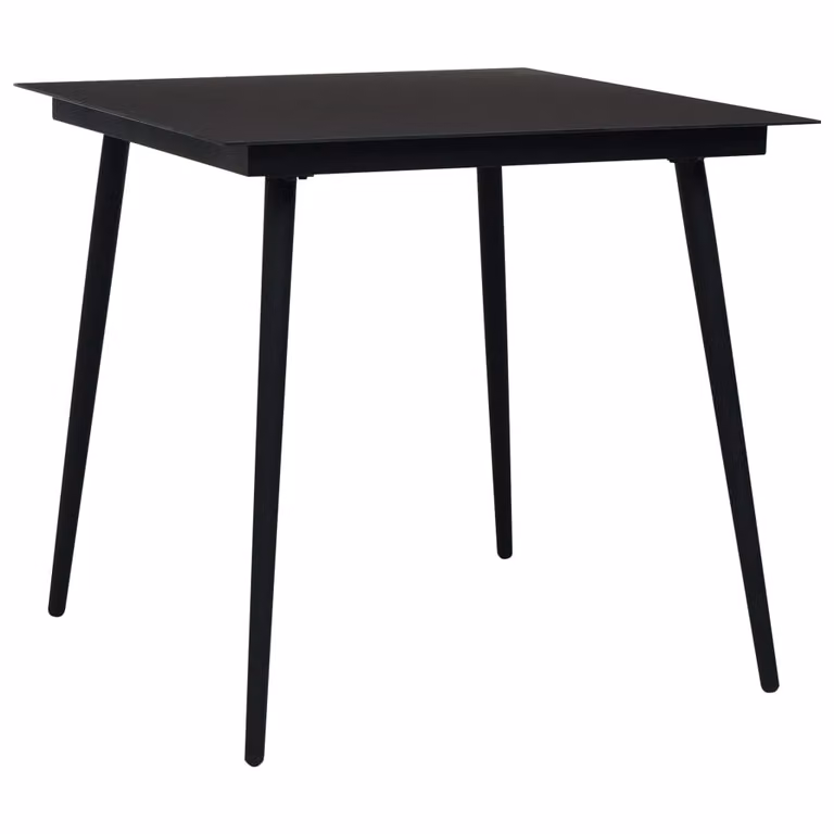 vidaXL Set da pranzo da giardino 5 pezzi in corda di cotone e acciaio, nero