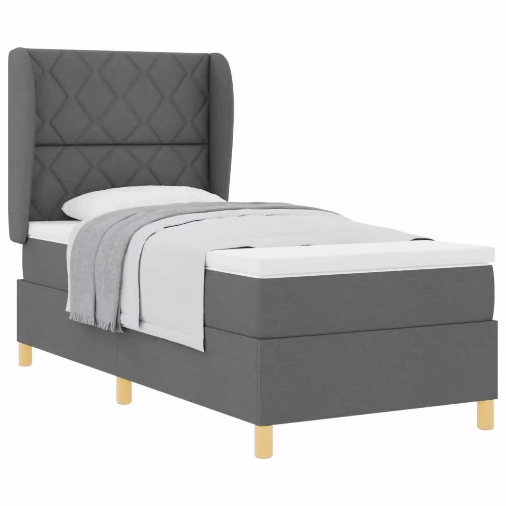 Letto Ibrido con Testiera in Tessuto Grigio vidaXL L/P: 200 x 100 cm – 2