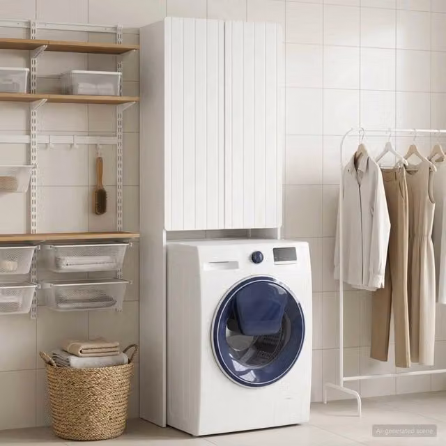 Mobile Bagno Moderno vidaXL ZWOLLE Bianco Lucido L/P/H: 66 x 25,5 x 190 cm