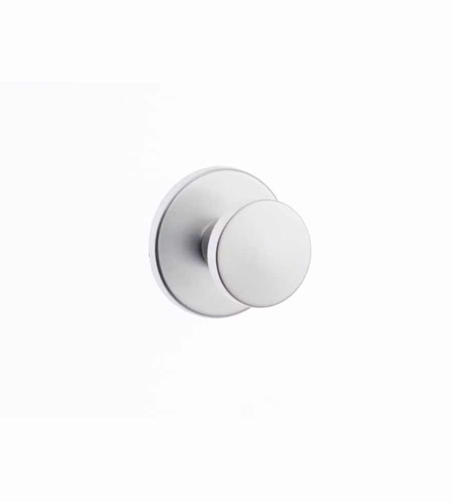 Pomolo tondo con vite in alluminio anodizzato argento 46 mm