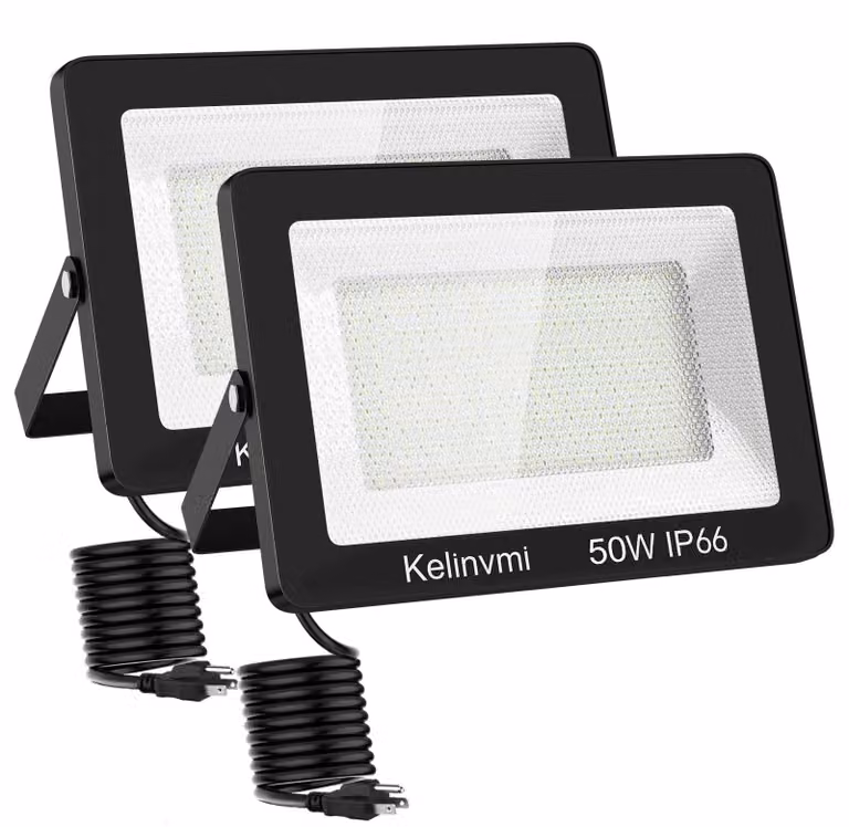 Faretto LED da esterno, 50 W, 5000 lumen, luce bianco caldo, grado di protezione IP66, confezione da 2