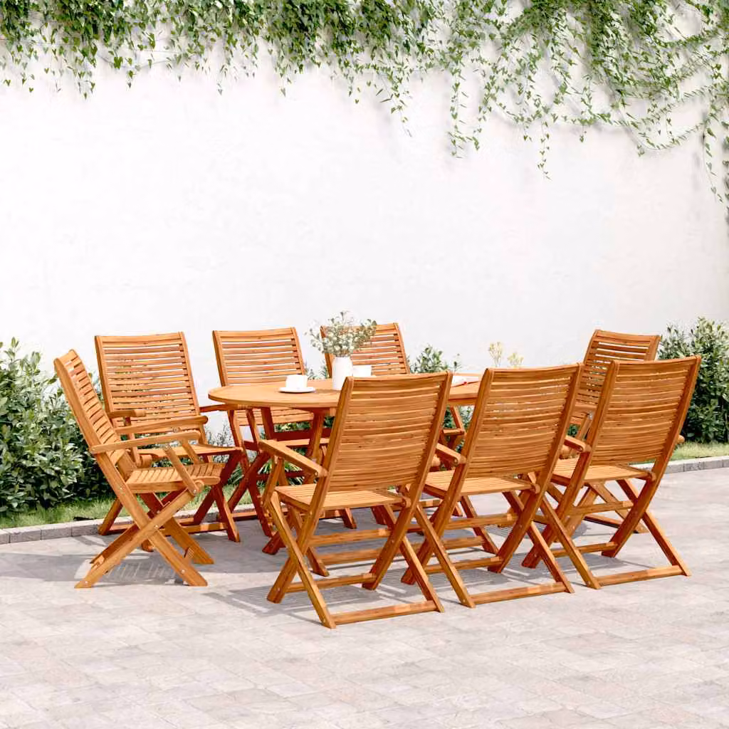 vidaXL Sedie Pieghevoli 8 pz 57x66x95cm Legno Massello Acacia