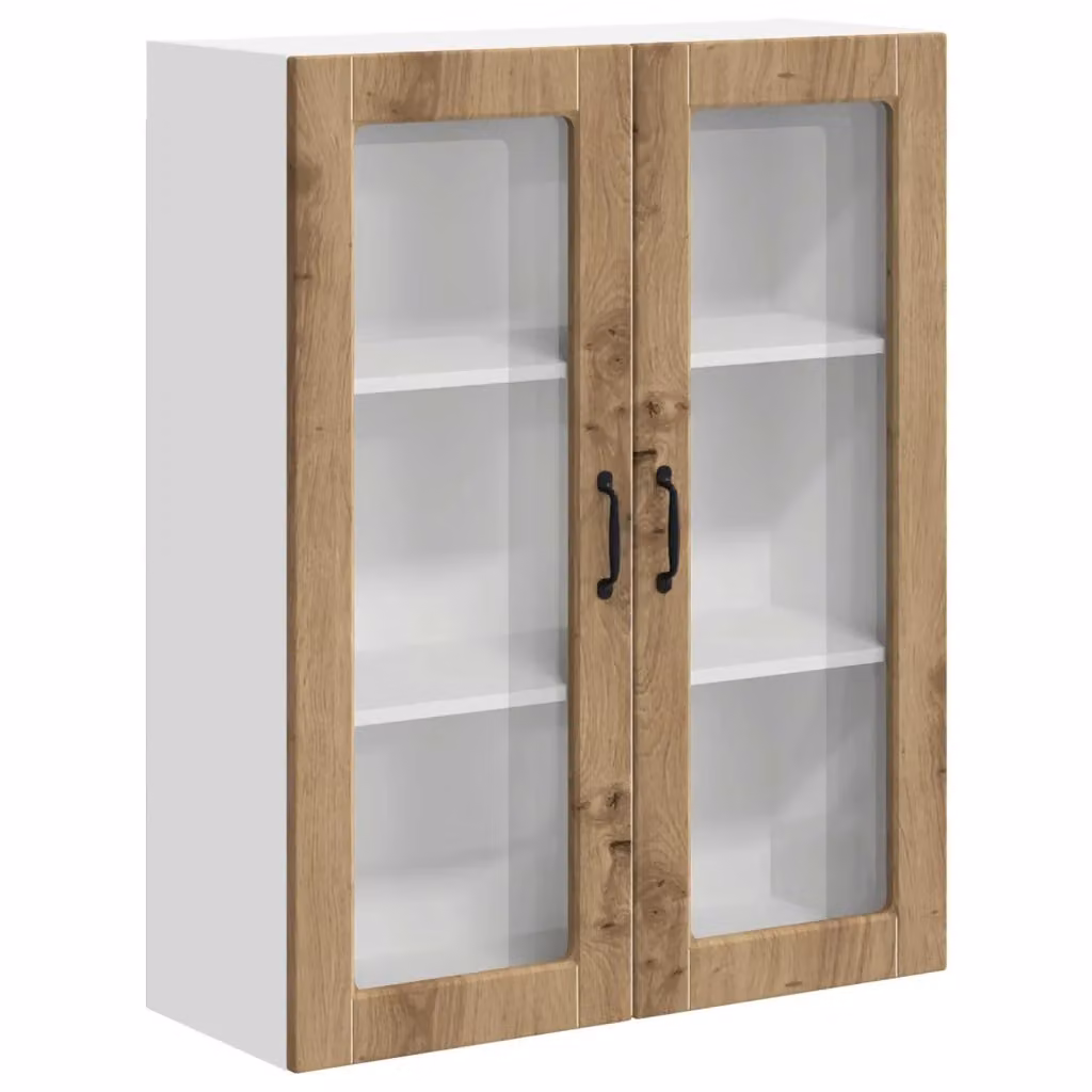 Pensile da cucina moderno vidaXL in legno color rovere con ante a battente, L 80 x P 31 x H 100 cm – 2