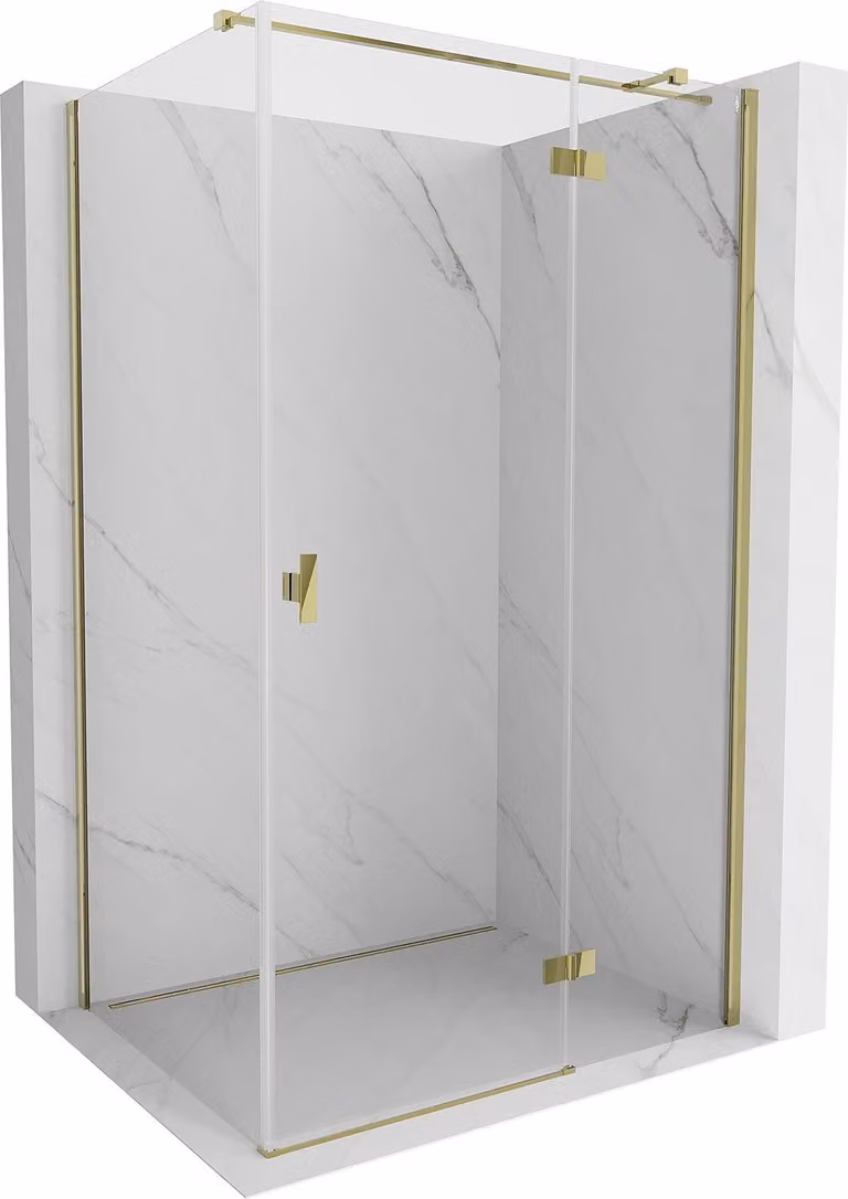 Mexen Mist-H T cabina doccia a battente destra 90 x 120 cm, trasparente, oro - 8A5T-090-120-50-00-P
