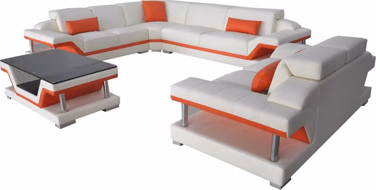 Moderne Ecksofa Couch Polster Eckgarnitur Wohnlandschaft Sofa Eck Garnitur + USB