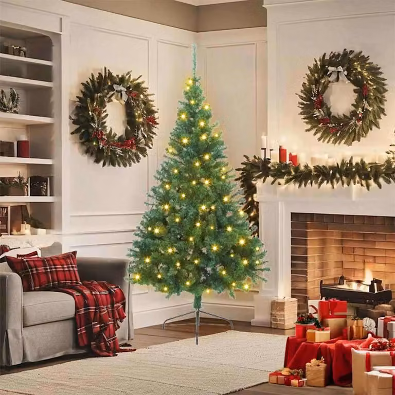 Maison Exclusive - Albero di Natale artificiale preilluminato verde 180 cm PVC