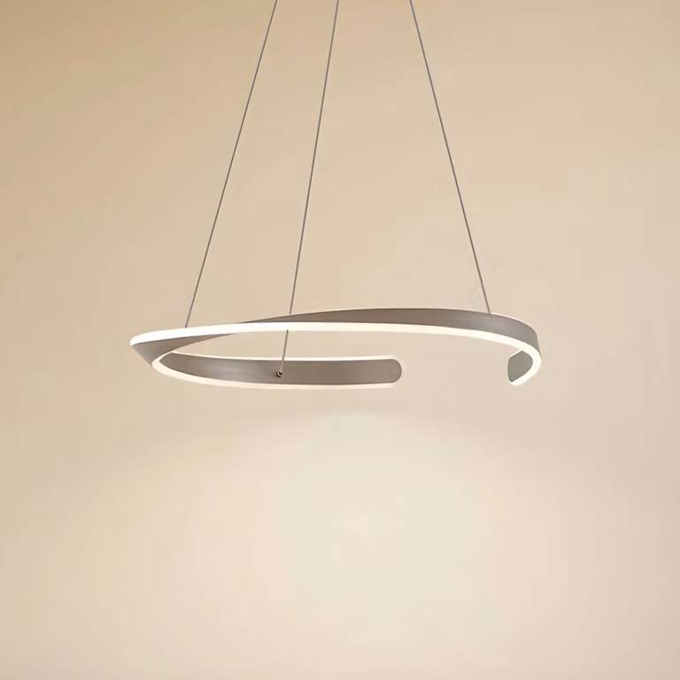 Lucande Lampada LED a sospensione Eloura, argento, Ø58cm, metallo, CCT Eloura, Alluminio / Grigio / Zincato, Soggiorno / Sala da pranzo, Metallo, Moderno